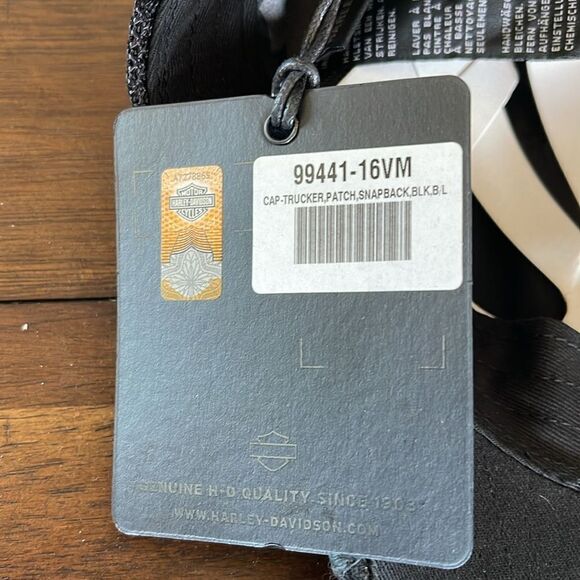 Harley Davidson Label Core Embossed Patch cap NWT SnapBack mesh - Picture 5 of 5